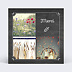 Carte remerciement invitation Feuilles Ardoise