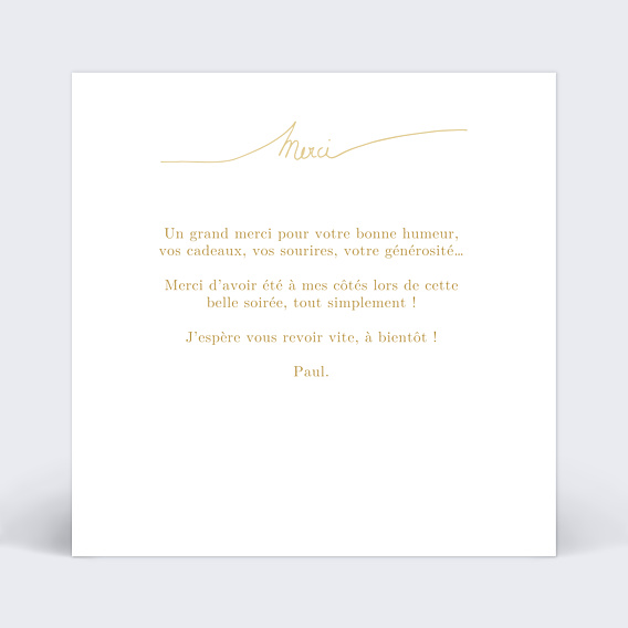 Remerciements Toutes Occasions Lettre d'Or