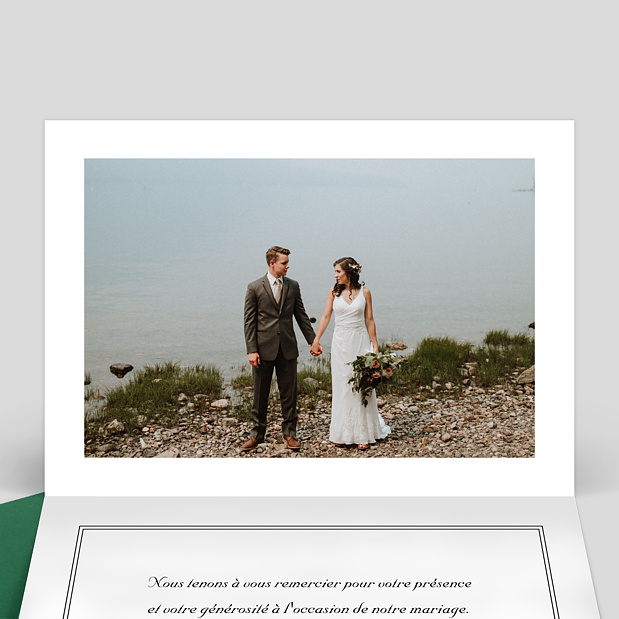 Remerciement Mariage Cadre Double Intérieur Gauche
