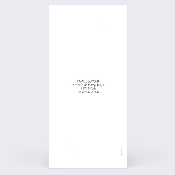 Carte remerciement mariage Icônes Verso