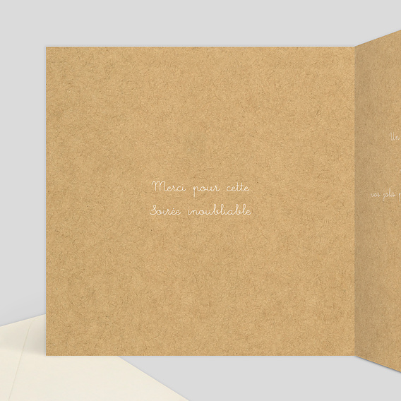 Carte remerciement anniversaire Corde à Linge Intérieur Gauche