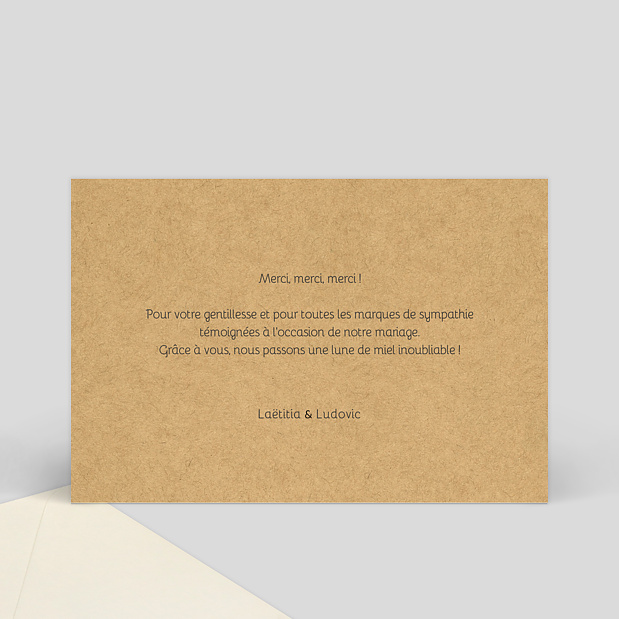Carte de Remerciement Mariage Lune de Miel Verso