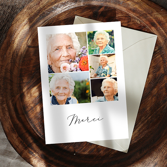 Carte remerciement décès Multi Photos Après 1