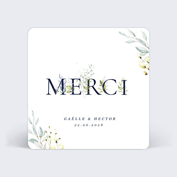 Carte remerciement mariage Acrostiche Merci