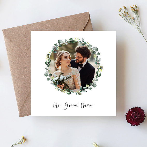 Carte remerciement mariage Nature Après 4