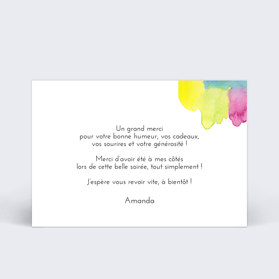Remerciements Toutes Occasions Jolies Couleurs