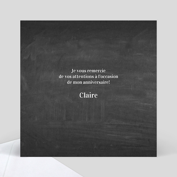 Carte de remerciement Scrapbooking Verso