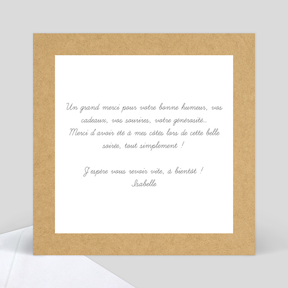 Carte de remerciement Bucolique Verso