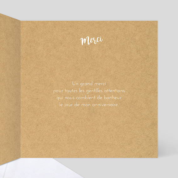 Carte de remerciement Joli Kraft Intérieur Droit