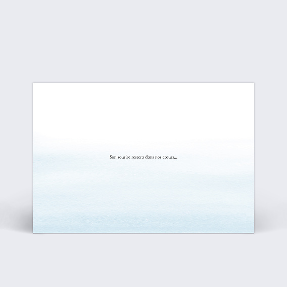Carte remerciement décès Aquarelle Bleue Verso