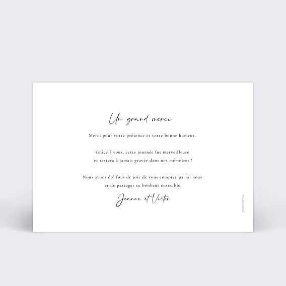 Remerciements mariage Jeu Typographique Moderne
