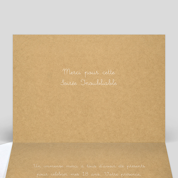 Carte de remerciement Corde à Linge Kraft Intérieur Gauche