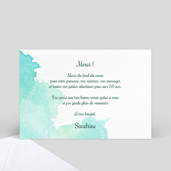 Carte de remerciement Flashback Verso