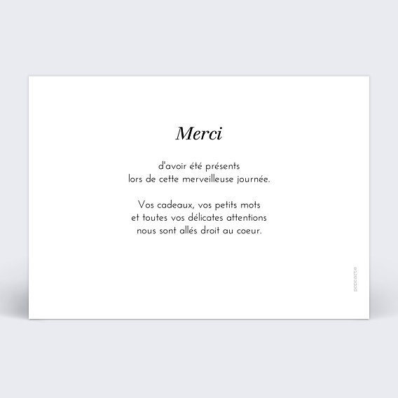 Remerciements mariage Sobre et Jolie