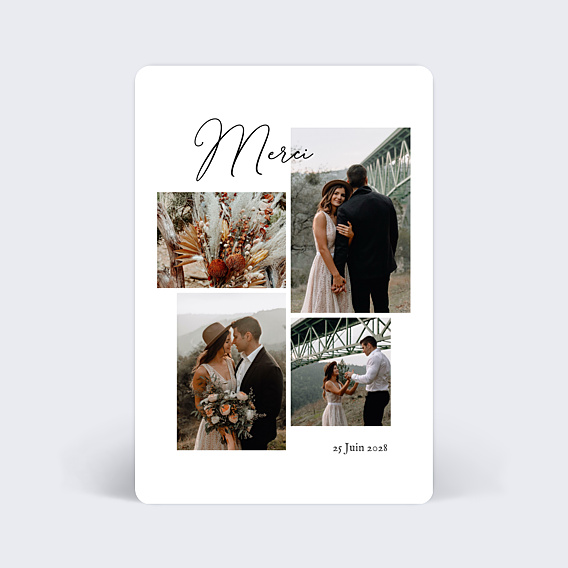 Remerciements mariage Simple Pêle-mêle