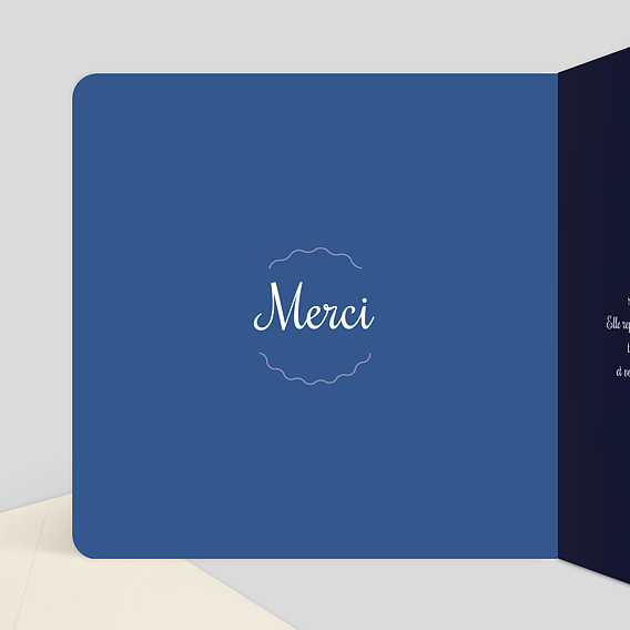 Carte remerciement décès Ciel étoilé Intérieur Gauche