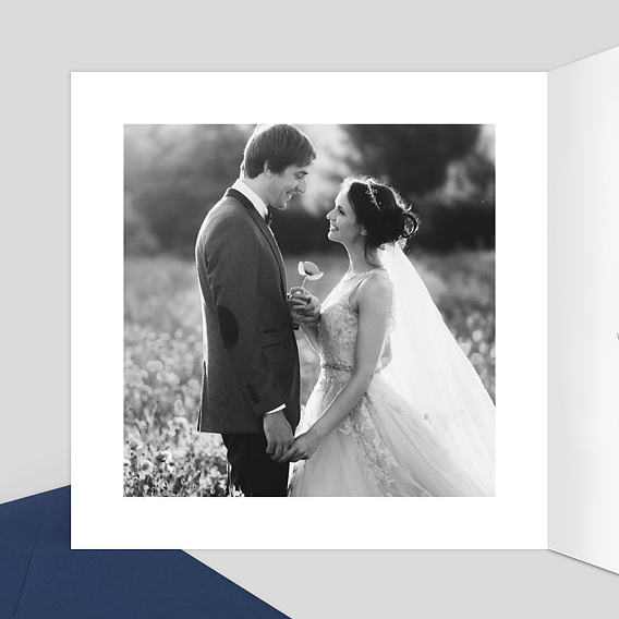 Carte remerciement mariage Plusieurs Photos Intérieur Gauche