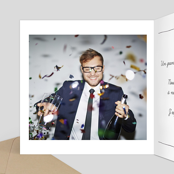 Carte de remerciement Trait de Crayon Intérieur Gauche