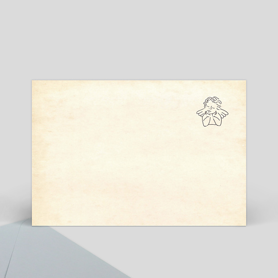 Carte remerciement décès Ange Verso