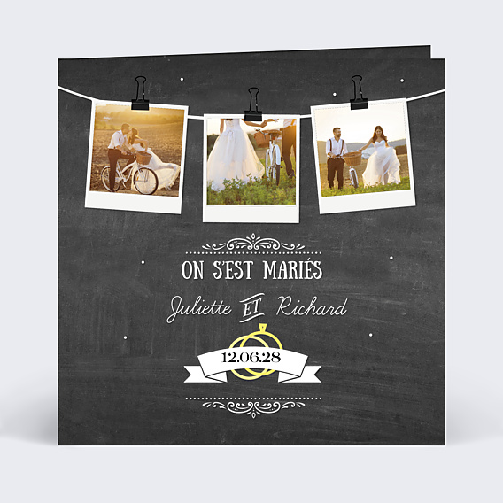 Remerciements mariage Polaroids