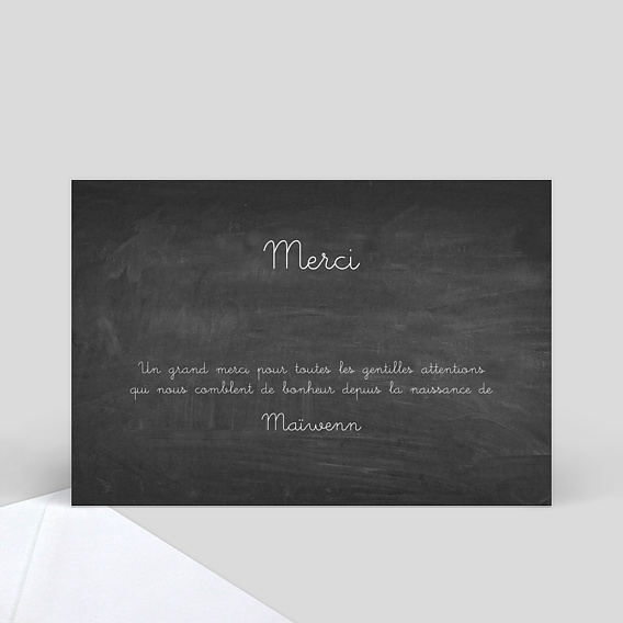 Carte remerciement invitation Ardoise & Pointillés Verso