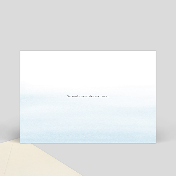 Carte remerciement décès Aquarelle Bleue Verso