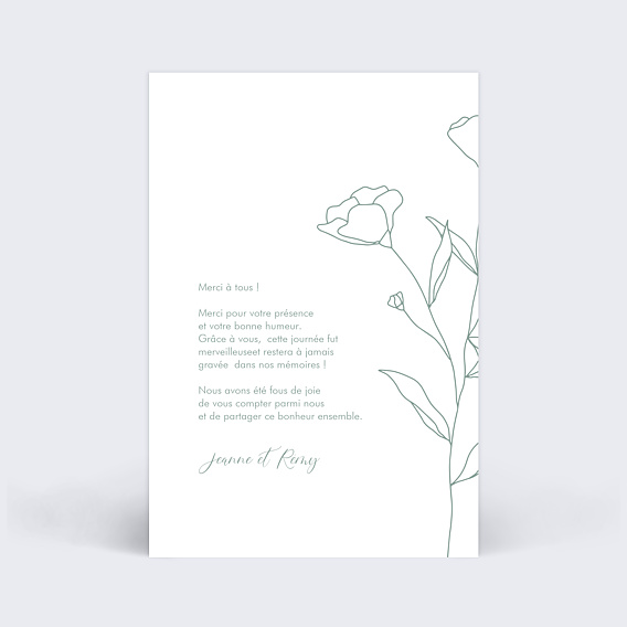 Carte remerciement mariage Merci Mariage Patchwork 2 Verso