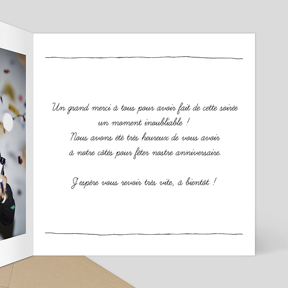 Carte de remerciement Trait de Crayon Intérieur Droit