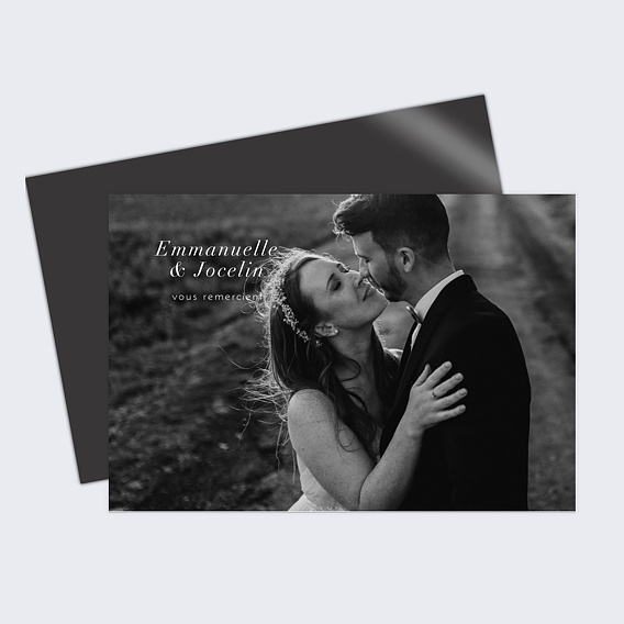 Carte remerciement mariage Sobre et Jolie