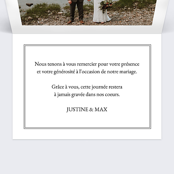 Remerciements mariage Cadre Double