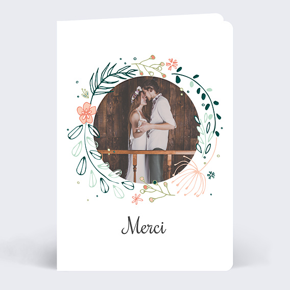 Remerciements mariage Couronne de Fleurs