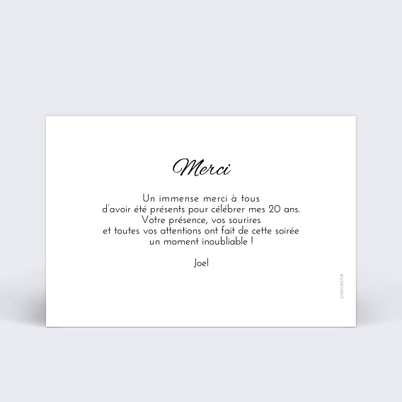 Remerciements Toutes Occasions Sobre et Jolie
