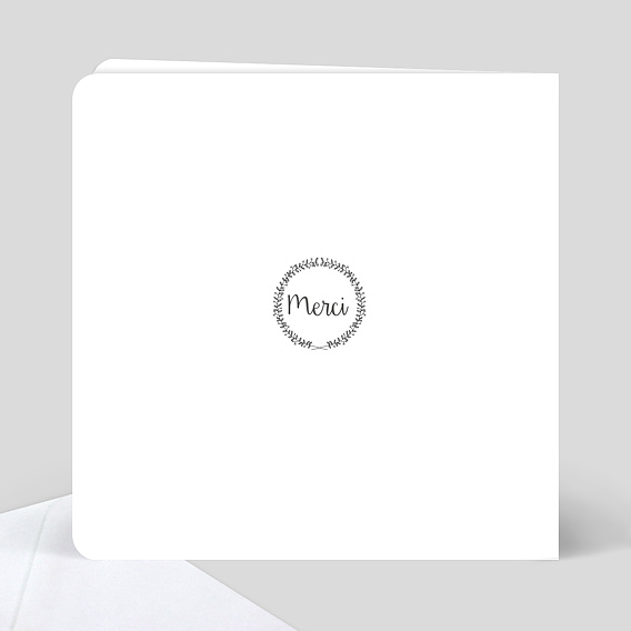 Carte de remerciement Couronne Fleurie Simple Verso