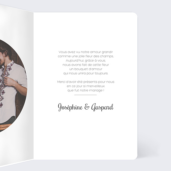 Remerciements mariage Couronne de Fleurs