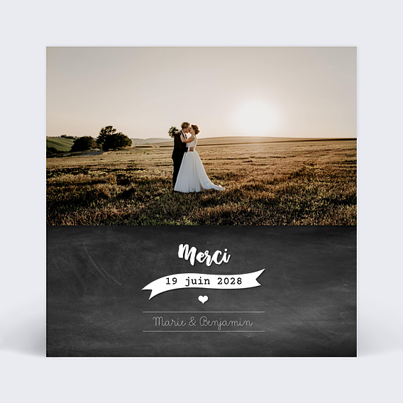 Remerciements mariage Jolie Craie