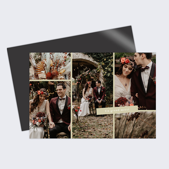 Carte remerciement mariage Ambiance Photo