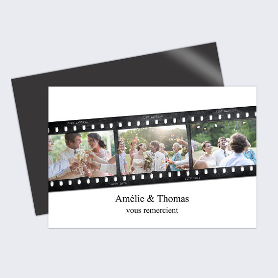 Carte remerciement mariage Cinéma
