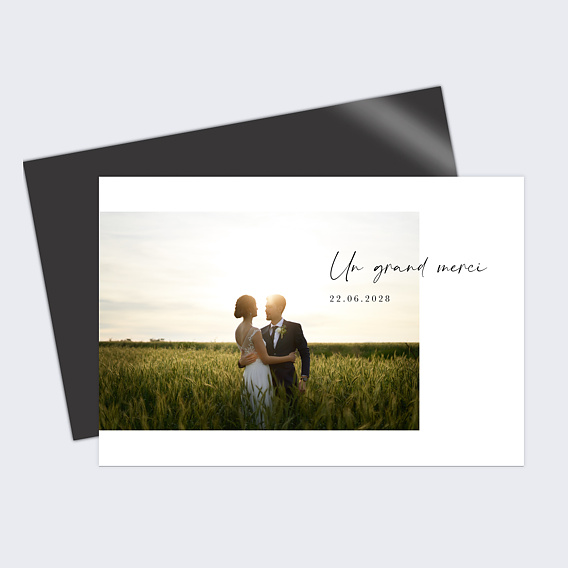 Carte remerciement mariage Jeu Typographique Moderne