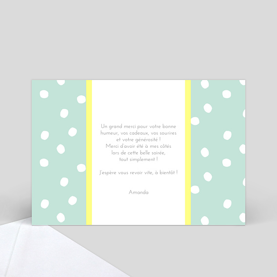 Carte de remerciement Design Verso