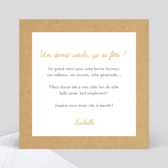 Carte de remerciement Fanions Bucoliques Verso