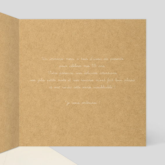 Carte remerciement anniversaire Corde à Linge Intérieur Droit