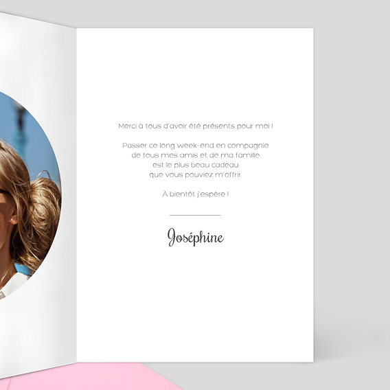 Carte de remerciement Couronne de Fleurs Intérieur Droit