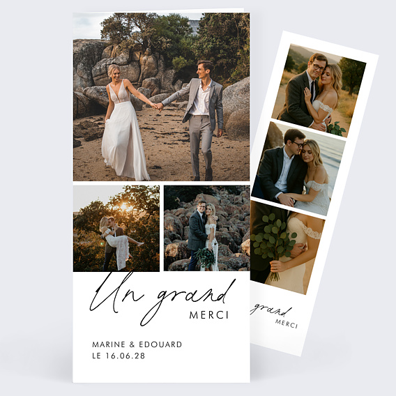 Carte remerciement mariage 3 Photos