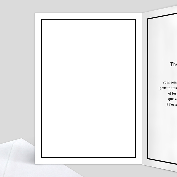 Carte de Remerciement Mariage 3 Photos Intérieur Gauche