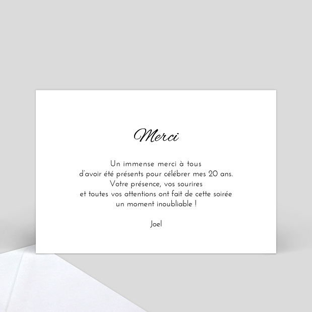 Remerciements Sobre et Jolie Verso