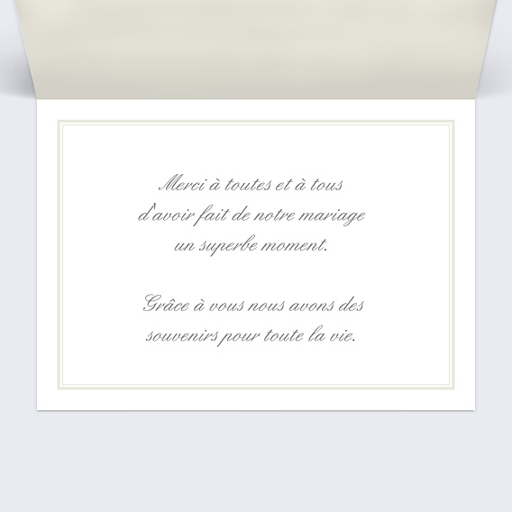 Carte remerciement mariage Classique Cadre Multiphotos Intérieur Droit