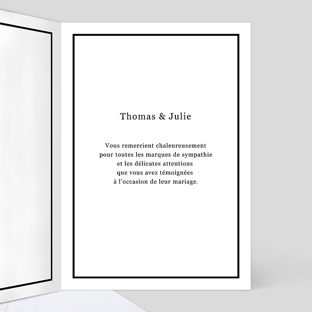Carte de Remerciement Mariage 3 Photos Intérieur Droit