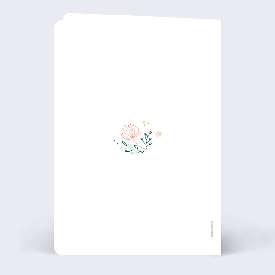 Carte remerciement mariage Couronne de Fleurs Verso