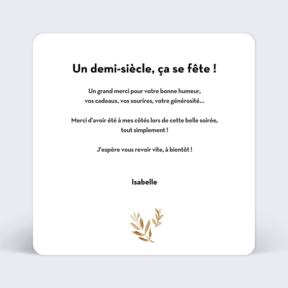 Remerciements Toutes Occasions Golden Jungle