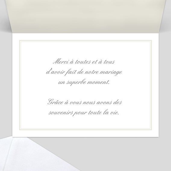 Carte remerciement mariage Classique Cadre Multiphotos Intérieur Droit